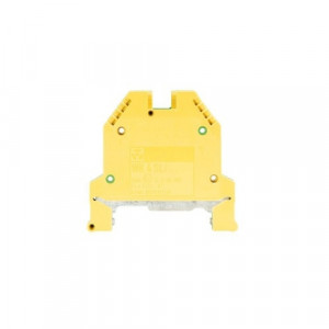 Заземляющая клемма WK 4 SL, Заземляющая клемма, тип фиксации провода: винтовой, номинальное сечение: 4 мм кв., 800V, ширина: 6 мм, цвет: желто-зеленый, тип монтажа: DIN35