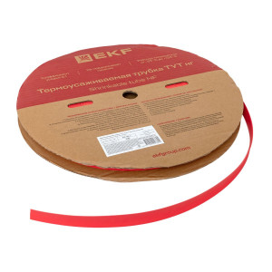 Термоусаживаемая трубка ТУТ нг 16/8 красная рулон PROxima tut-16-r