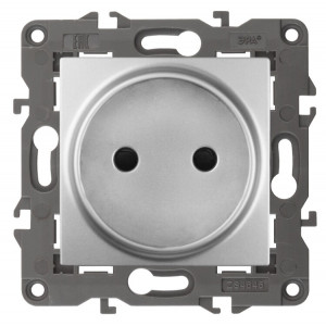 14-2105-03 Розетка 2P, 16A-250В, IP20, Elegance, алюминий (10/100/2400) Б0034286
