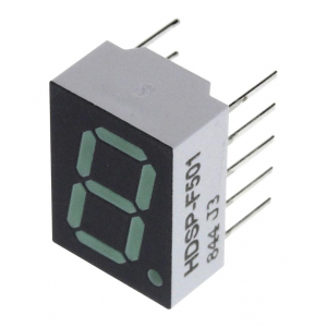 HDSP-F501, Индикатор светодиодный зеленый 7-сегментный, HDSP-F501 10мм