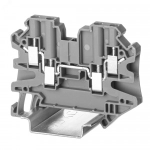 Клемма проходная винтовой зажим 4 точки подключен. 4 кв.мм сер. (уп.60шт) DKC TUR-4-QUATTRO