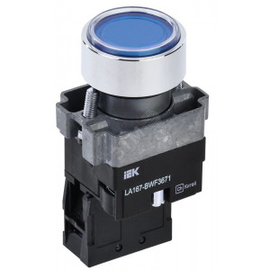 Кнопка LA167-BWF3671 d=22мм RC 1з с подсвет. синяя BBT20-BWF3671-1-12-67-K07