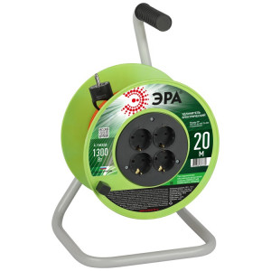 Удлинитель силовой RP-4e-3х0.75-20m на пластиковой катушке c заземлением 4 розетки 20м ПВС 3х0,75мм21шт Б0056096