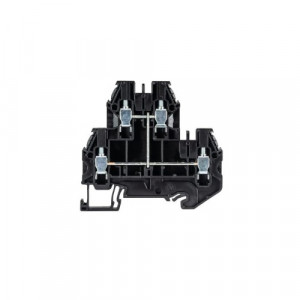 Этажная клемма WT 4 EVB, Этажная клемма, 2 этажа, межэтажное соединение, тип фиксации провода: винтовой, номинальное сечение: 4 мм кв., 32A, 800V, ширина: 6 мм, цвет: черный, тип монтажа: DIN35