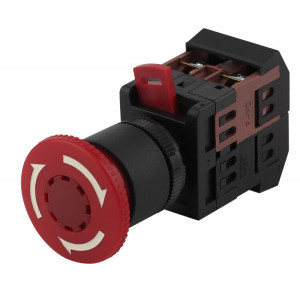 Кнопка ANE22 "Грибок"с фикс.крас.d22мм неон/240В 1з+1р (10/400/3200) Б0045636