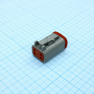 DT06-4S, DT Series Contact Size 16 4 Way Gray Plug