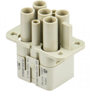 Розеточная контактная вставка 76.800.0856.0, Розеточная контактная вставка, обжимная фиксация, 4/2 полюсов + PE, типоразмер Q, 250V, 10A, (обжимные контакты поставляются отдельно)