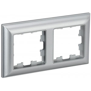 Рамка 2-м BRITE РУ-2-Бр алюм./алюм. BR-M22-12-K47