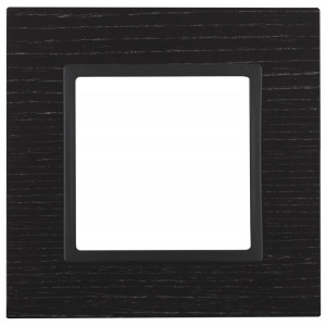 14-5301-05 Рамка на 1 пост, дерево, Elegance, чёрн.дерево+антр (10/50/1800) Б0034565