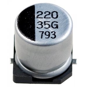 CA035M0220REG-1010, конденсатор электролитический стандартный 35В 220мкФ ±20%, 2000 часов, -40...+85°C, 10*10.5