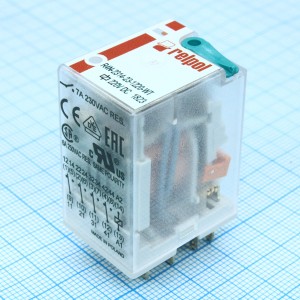 R4N-2314-23-1220-WT, Реле миниатюрное 7А 4 контактных группы нав переключение катушка 230В постоянного тока