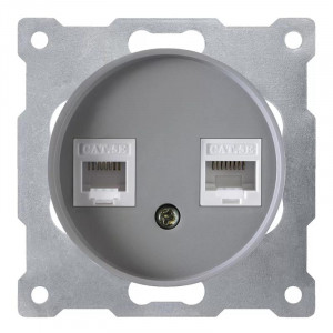 Розетка компьютерная 2-м СП Florence RJ45 кат.5E механизм сер. (1E20901302) 2172841