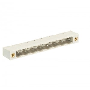 Вилка Wiecon 8413 S / 8 WF OB, Вилочный разъем, горизонтальный, на плату, шаг: 7.62 мм, 8 полюсов, фиксация на плате пайкой, исполнение: без маркировки, с монтажными фланцами, 250V, 8А, цвет: серый