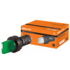 Переключатель на 3 положения с фиксацией SB7-CK3365-220V короткая ручка(LED) d22мм 1з+1р зеленый TD SQ0746-0065