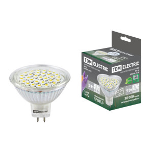 Лампа светодиодная MR16-5 Вт-220 В -4000 К–GU 5,3 SMD SQ0340-0028