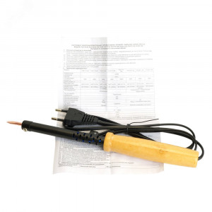 Паяльник с деревянной ручкой 30W, нихромовый нагреватель, долговечное жало, 230В 49983