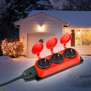 Удлинитель силовой UK-3e-3x1,5-20m-IP44(KG) с заземлением 3 розетки каучук 20м КГ 3х1,5мм2 IP44 Б0057581