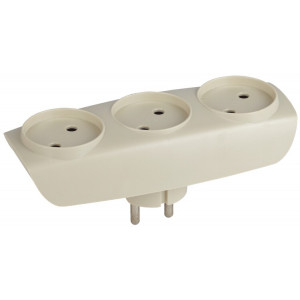 Разветвитель электрический SP-3-I на 3 розетки без заземления 16А слоновая кость Б0017018