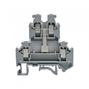 Этажная клемма JUT1-2.5/2L-GY, Этажная клемма, 2 этажа, межэтажное соединение, тип фиксации провода: винтовой, номинальное сечение: 2,5 мм кв., 24A, 500V, ширина: 5,2 мм, цвет: серый, тип монтажа: DIN35