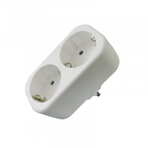 Разветвитель 2-м с заземл. 16А 250В IP20 полипропилен бел. TKL-S2Z-C01