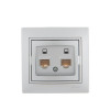 Розетка компьютерная 2-м СП Mira RJ45 сер. метал. 701-1010-141