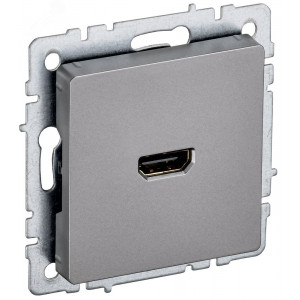 BRITE Розетка HDMI РHDMI-0-БрС сталь BR-H10-K46