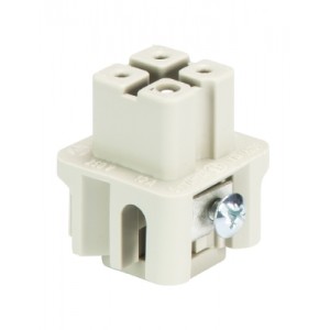 Розеточная контактная вставка 73.300.0353.0, Розеточная контактная вставка, винтовая фиксация, 3 полюса + PE, типоразмер 3A, 400V, 10A, сечение обслуживаемых проводников 0,5-2,5 мм кв, тип покрытия контактов: олово