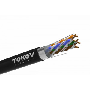 Кабель витая пара F/UTP 4х2х24AWG(0.51мм) кат.5E PE TOKOV PRO Fluke tested (м) TOKOV ELECTRIC TKP-C05-F42-5E-305-OD