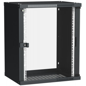 Шкаф LINEA WE 15U 600x450мм дверь стекло черный LWE5-15U64-GF