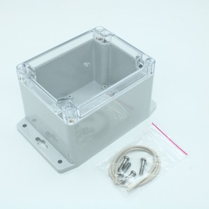 G221CMF, Герметичный корпус из поликарбоната с прозрачной крышкой и фланцем, IP65, светло-серый