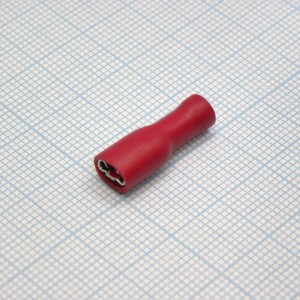 FDFD2-187(5)  Red, наконечник кабельный ножевой (гнездо) полностью в изоляции 0.5х4.75мм, сеч. пров. 1.5-2.5мм2
