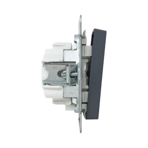 Механизм выключателя, двухклавишный, с подсветкой, графит Эпика EKF UP1-SWG-24