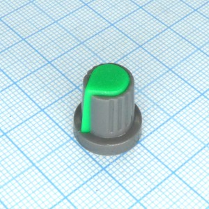 Ручка RR4817 серо-зелён. насечка, d=6mm, Ручка управления, на вал 6 мм с насечкой, серо-зелёная