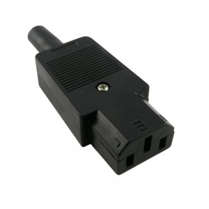 AC-102/K2417, Разъем питания серии AC, розетка 3-х полюсная на кабель, 10А 250В