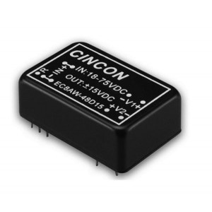 EC8AW-24S05, Преобразователи постоянного тока в постоянный с изоляцией DC-DC Converter, 15 Watt, 4:1 Input Range, 9-36VDC Input, 5VDC Output, 1.25x0.80x0.40"