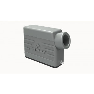 Крышка разъема D10A-SE-2g-PG13.5, Крышка разъема на кабель, типоразмер 10A, с уплотнителем, 1 отверстие с резьбой для кабельных вводов PG13,5, с боковым расположением, без защелки (упоры под одну защелку), материал корпуса: алюминиевый сплав