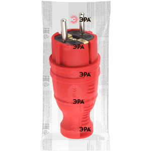 Вилка прямая V8-RED-IP44 16А IP44 з/з каучук красн. Б0044547