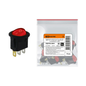 Клавишный переключатель круглый MIRS-101-3-R красный с подсветкой 2 положения 1з SQ0703-0041