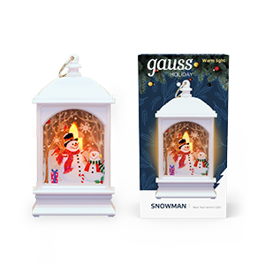 Фонарь новогодний светодиодный "Снеговик" серия Holiday, 0,1W, тёплый свет, белый, батарейки в комплекте, 1/100 HL030