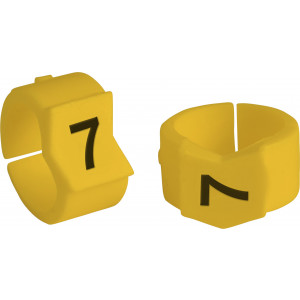 brd333607, SCNG-45-7 клипсы жёлтые, 50шт/упак, для провода 11,2-15,0мм диаметра, легенда 7