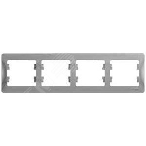 Рамка 4-м Glossa горизонт. алюм. SE GSL000304