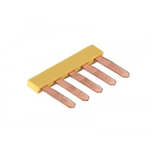 Соединительная перемычка IVB 1 WK4.. - 5, Соединительный мостик, для установки в зажимную клетку, толщина 1 мм, изолированный, 5 полюсов, для клемм: WK 4 / U; WK 4 TK, цвет: желтый