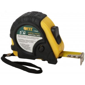 Рулетка прорезинен. корпус, тройной стопор ""Ультра"" 5 м x 19 мм 17245
