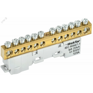 TEKFOR Шина L фаза неизолированная на универсальном держателе 8х12-12-Ср IEK TF-NN20-12-DL-K03