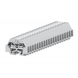 Проходная клемма (MINI) 241323, Проходная клемма, MINI, боковой подвод кабеля, 2 точки подключения, тип фиксации провода: пружинный, номинальное сечение: 2,5 мм кв., 24A, 500V, ширина: 6 мм, цвет: светло-серый, тип монтажа: DIN15