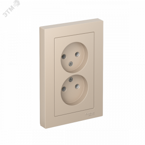 Розетка 2-м. AtlasDesign 16А без заземл. в сборе песочн. SE ATN001220