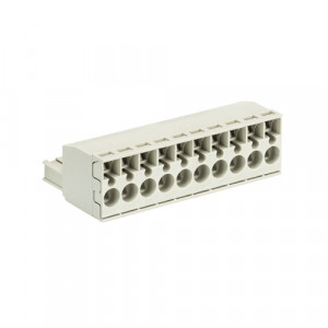 Розеточный разъем на кабель 8213 BFK/10 TOP OB, Розеточный разъем, угловой, на кабель, шаг: 5.08 мм, 10 полюсов, фиксация провода пружинная, исполнение: без маркировки, 400V, 12А, цвет: серый