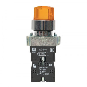 Переключатель BD33 3P c желтой подсветкой 230В NO PROxima xb2-bk33-y-230