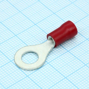 RV2-6  Red, наконечник кабельный кольцевой с изоляцией d=6.4мм, сеч. пров.1.5-2.5мм2