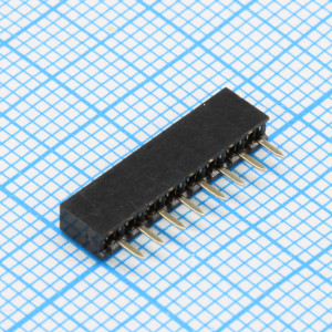 DS1026-01-1X8S8BV, Гнездо на плату 1х8 конт., шаг 2.00мм, высота 4.3мм, позолоч.